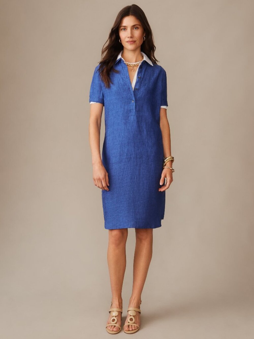 J McLaughlin Arissa Linen Dress - Denim Blue NEW